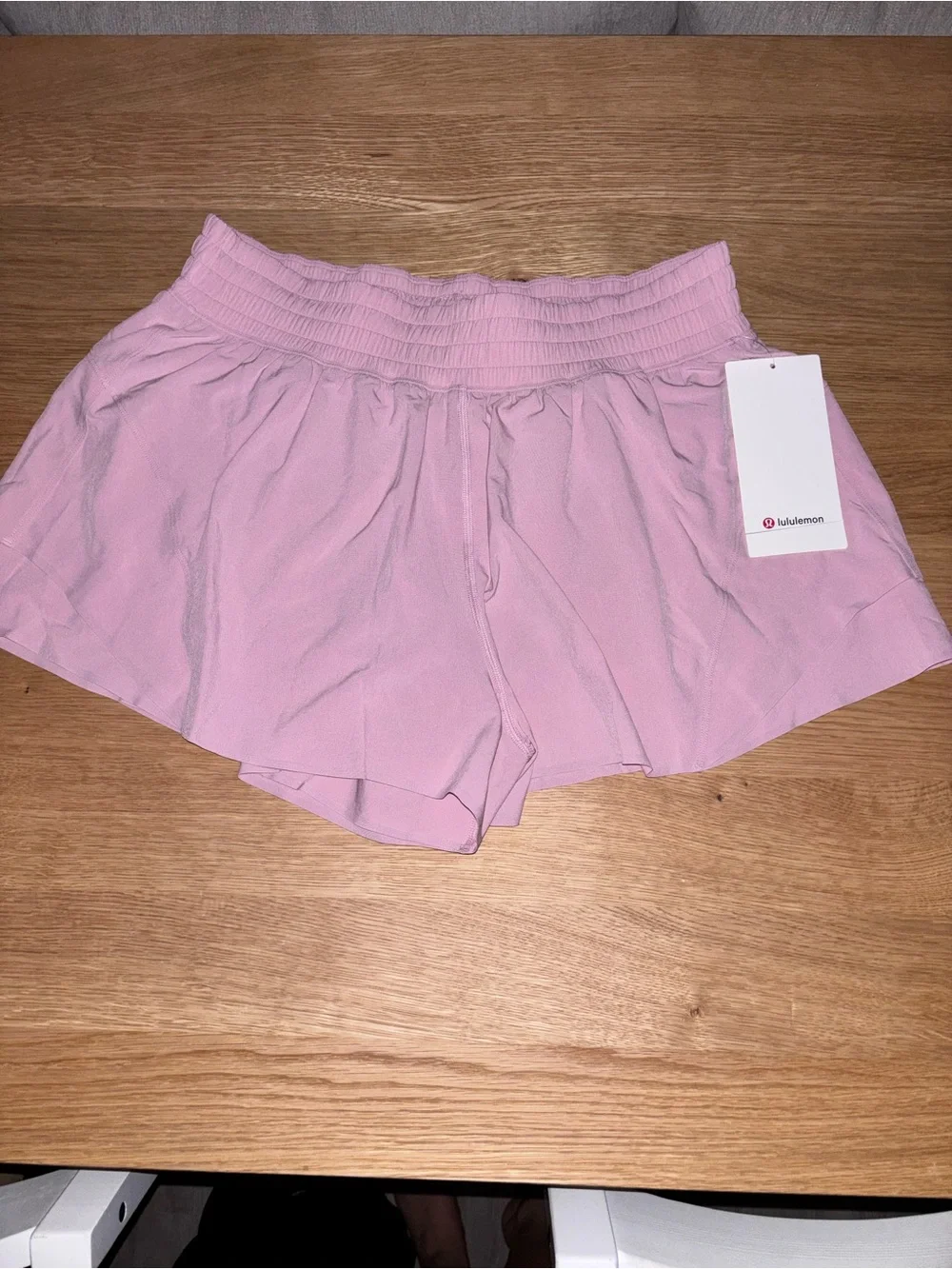 lululemon athletica Light Pink Smocked Waist Athletic Shorts